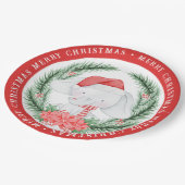 ホワイトエレファントクリスマス ペーパープレート (アングル)