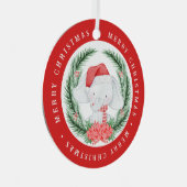 ホワイトエレファントクリスマス メタルオーナメント (正面右)