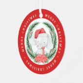 ホワイトエレファントクリスマス メタルオーナメント (正面左)