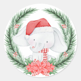 ホワイトエレファントクリスマス ラウンドシール