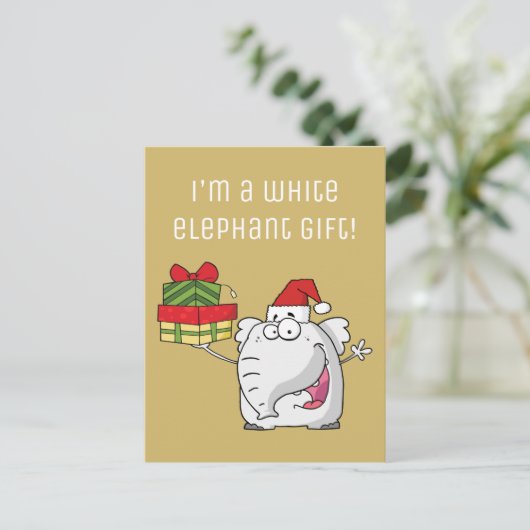 ホワイトエレファントサンタハットギフトマンガ シーズンポストカード (スタンド正面)
