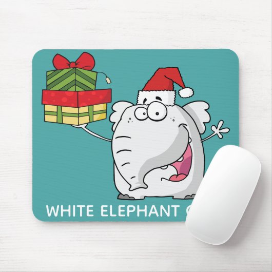 ホワイトエレファントサンタハットギフトマンガ マウスパッド (マウス)