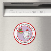 ホワイトエレファントサンタハットギフトマンガ マグネット (インサイチュ (食洗機))