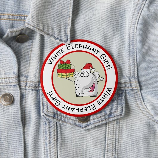 ホワイトエレファントサンタハットギフトマンガ 缶バッジ (インサイチュ)