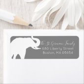 ホワイトエレファントシルエット差出人住所 ラベル (インサイチュ)