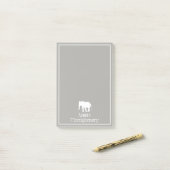 ホワイトエレファントシルエット |パーソナライズされた | ポストイット (デスク上)