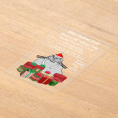 ホワイトエレファントシールクリスマスギフト交換 アクリル招待状 (レイダウン)