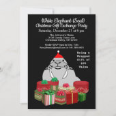 ホワイトエレファントシールクリスマスギフト交換 招待状 (正面)