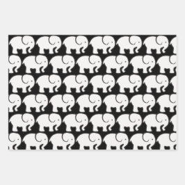 ホワイトエレファントデザインラッピング紙 ラッピングペーパーシート