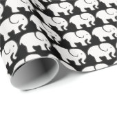 ホワイトエレファントデザインラッピング紙 ラッピングペーパー (ロールコーナー)