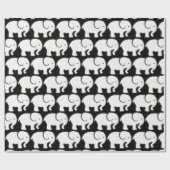 ホワイトエレファントデザインラッピング紙 ラッピングペーパー (フラット)