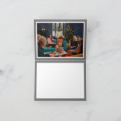 ホワイトエレファントパーティークリスマス(グレー)ありがとう カード (内部)