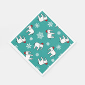 ホワイトエレファントパーティークリスマス(ティール（緑がかった色）)ペーパーナプキン スタンダードランチョンナプキン (角)