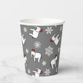ホワイトエレファントパーティークリスマス（灰色）紙カップ 紙コップ (裏面)