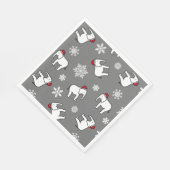 ホワイトエレファントパーティークリスマス（灰色）紙ナプキン スタンダードランチョンナプキン (角)