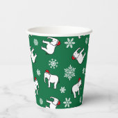 ホワイトエレファントパーティークリスマス（緑）紙カップ 紙コップ (裏面)