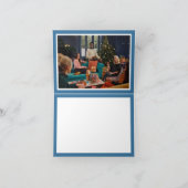 ホワイトエレファントパーティークリスマス(青)ありがとう カード (内部)