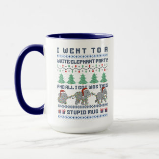 ホワイトエレファントパーティー おもしろい クリスマスのプレゼントのジョーク マグカップ