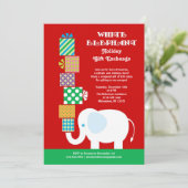 ホワイトエレファントホリデーギフトエクスチェンジ招待状 招待状 (スタンド正面)