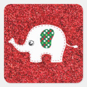 ホワイトエレファントレッドグリッターシール スクエアシール (正面)