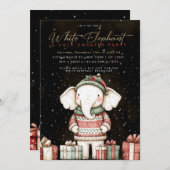 ホワイトエレファント醜いセーターパーティの招待状 招待状 (正面/裏面)