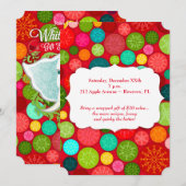 ホワイトエレファント カスタム ホリデーパーティー 招待状 (正面/裏面)