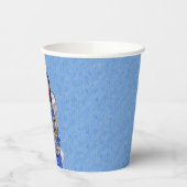 ホワイトエンジェルキャットをクラウドに保持するエンジェルブルードレス 紙コップ (左)