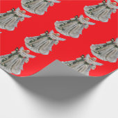 ホワイトエンジェルレッドラッピング紙 ラッピングペーパー (角)