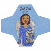 ホワイトエンジェル猫を抱える青い目の天使オンクラウド サッカーボール (フラット)