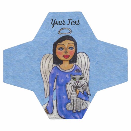 ホワイトエンジェル猫を抱える青い目の天使オンクラウド サッカーボール (フラット)