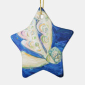 ホワイトエンジェル&ベビーホリデーギフトオーナメント セラミックオーナメント (左)