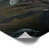 ホワイトエーデルワイスフラワーアートプリントポスター ポスター (角)