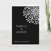 ホワイトオお洒落ンブラックフローリッシュ結婚式 プログラム (正面)
