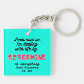 ホワイトオウムおもしろい文字 キーホルダー (裏面)