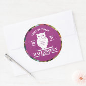 ホワイトオウル ハロウィンナイト カラフルな格子模様 ラウンドシール (封筒)