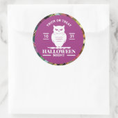 ホワイトオウル ハロウィンナイト カラフルな格子模様 ラウンドシール (バッグ)