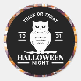 ホワイトオウル ハロウィンナイト ブラック/オレンジ プラッド ラウンドシール