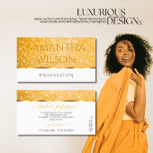 ホワイトオエレガントレンジグリッタースパークスターファンシー 名刺