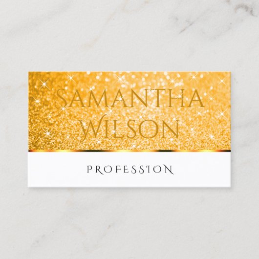 ホワイトオエレガントレンジグリッタースパークスターファンシー 名刺 (正面)