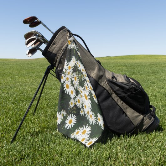 ホワイトオックスアイデイジームーンデイジーメドウ ゴルフタオル (グリーン)