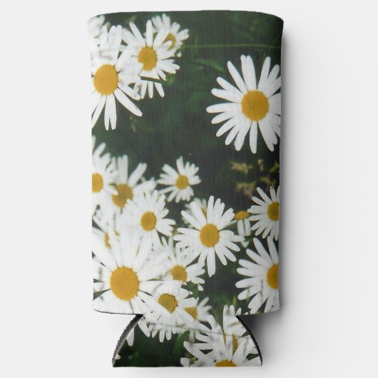 ホワイトオックスアイデイジームーンデイジーメドウ スリム缶クーラー (正面)