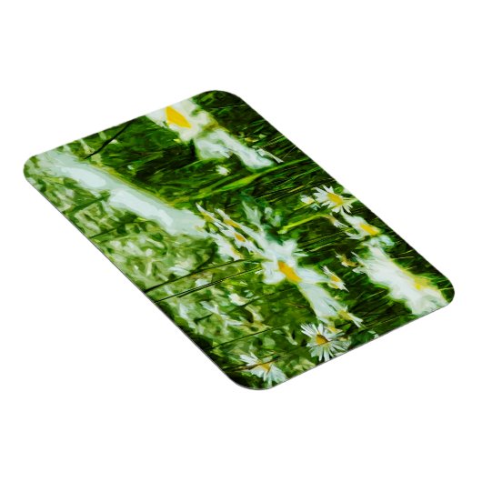 ホワイトオックスアイデイジー抽象芸術フローラ マグネット (右側)