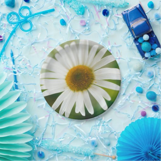 ホワイトオックスアイデイジー – ユカンセムバルガレ ペーパープレート (パーティー)