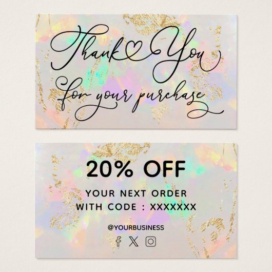 ホワイトオパールご購入ありがとうございます (正面&裏面)