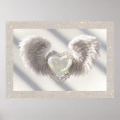 *~*~ホワイトオパールハートエンジェルウィングスAP78ポスター ポスター (正面)