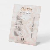 ホワイトオパールプライスリストバラ金ゴールドラグジュアリーエレガント 台座サイン (正面)