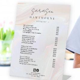 ホワイトオパール価格表ホログラフィックエレガントサロン 台座サイン