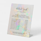 ホワイトオパール価格表台座サイン 台座サイン (正面)