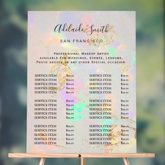 ホワイトオパール価格表 アクリルサイン (ニュートラル)