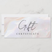 ホワイトオパール石のシェル背景ギフト証明書 (正面)
